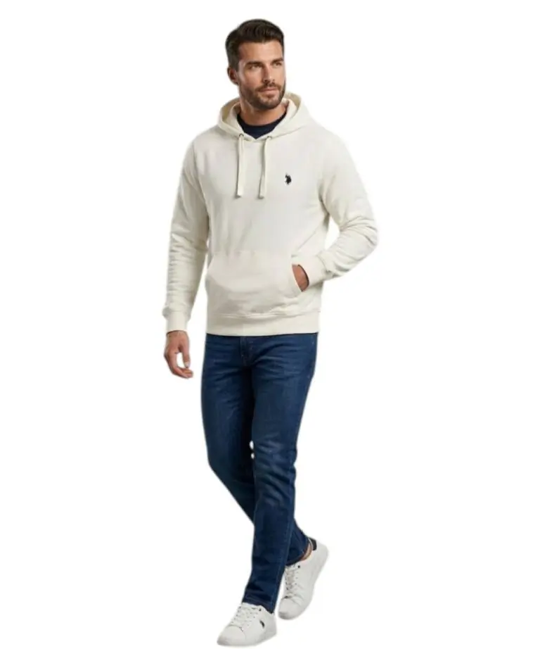 U.S. Polo Assn. - Ανδρικό Φούτερ Με Κουκούλα 63012-53223-101 Λευκό