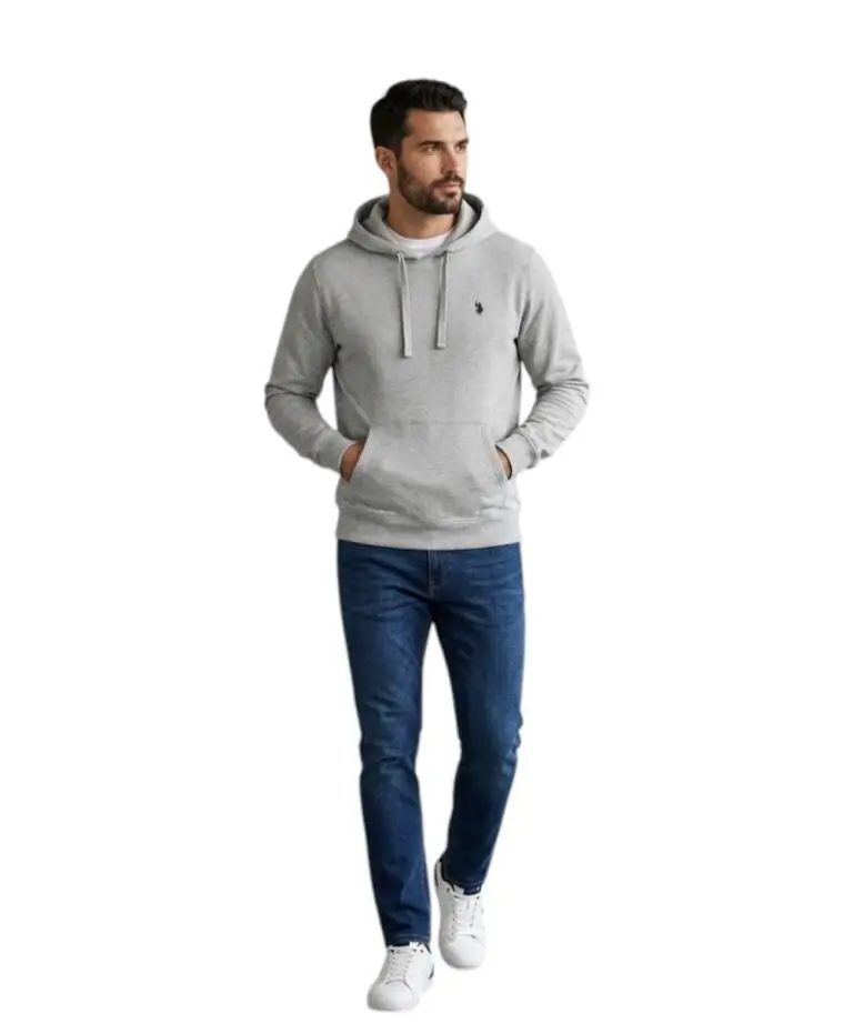 U.S. Polo Assn. - Ανδρικό Φούτερ Με Κουκούλα 63012-53223-188 Γκρι