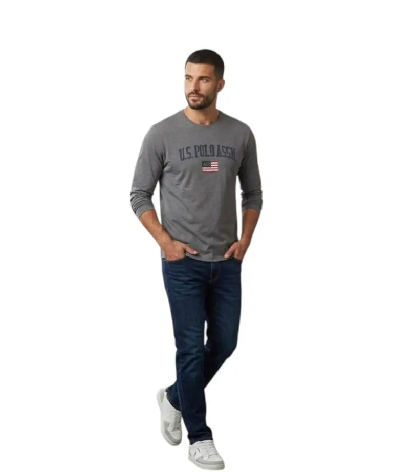U.S. Polo Assn. - Ανδρικό Φούτερ Με Λογότυπο 63205-34502-189 Γκρι