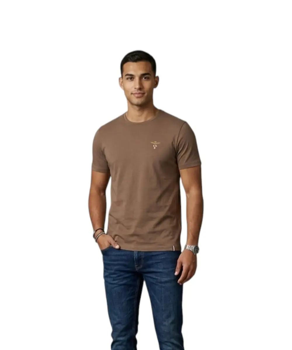 Aeronautica Militare - Ανδρική Κοντομάνικη Μπλούζα T-Shirt SCOTI001J508-56002 Καφέ