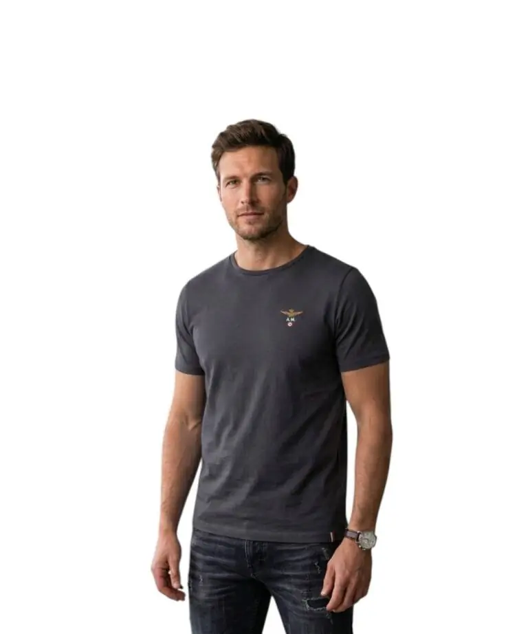 Aeronautica Militare - Ανδρική Κοντομάνικη Φανέλα SCOTI001J508-34300 Μαύρο
