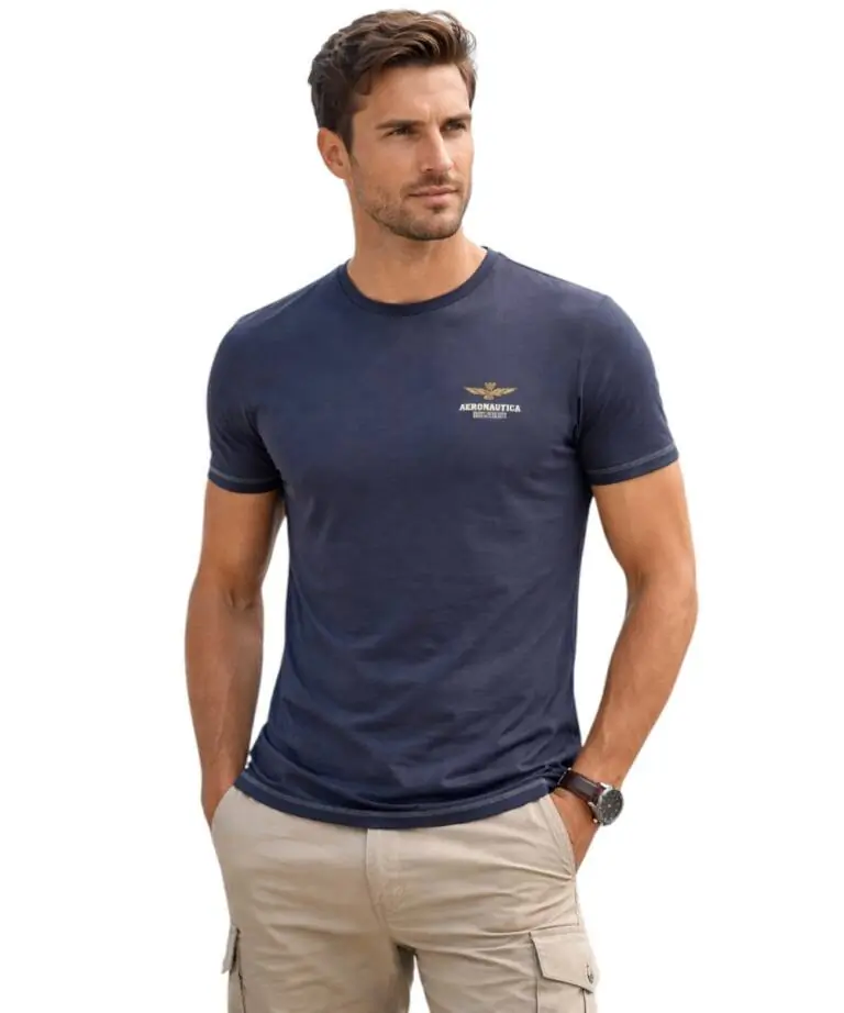 Aeronautica Militare - Ανδρική Κοντομάνικη Φανέλα SCOTI003J508-08184 Μπλε