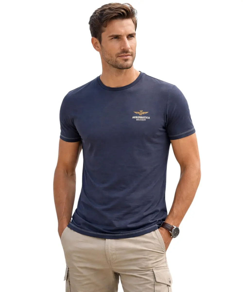 Aeronautica Militare - Ανδρική Κοντομάνικη Φανέλα SCOTI003J508-08184 Μπλε