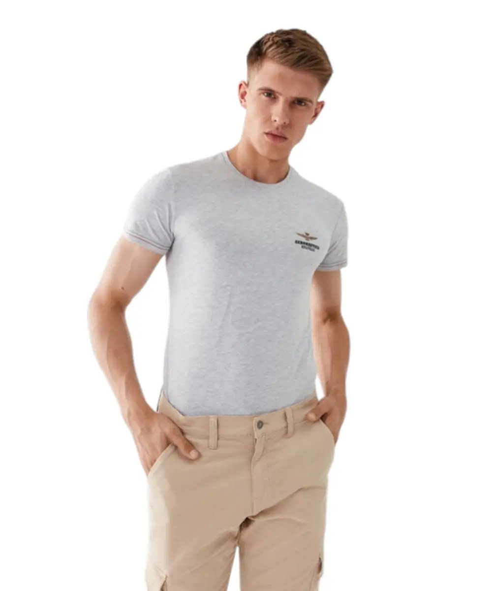 Aeronautica Militare - Ανδρική Κοντομάνικη Φανέλα SCOTI003J508-17171 Γκρι