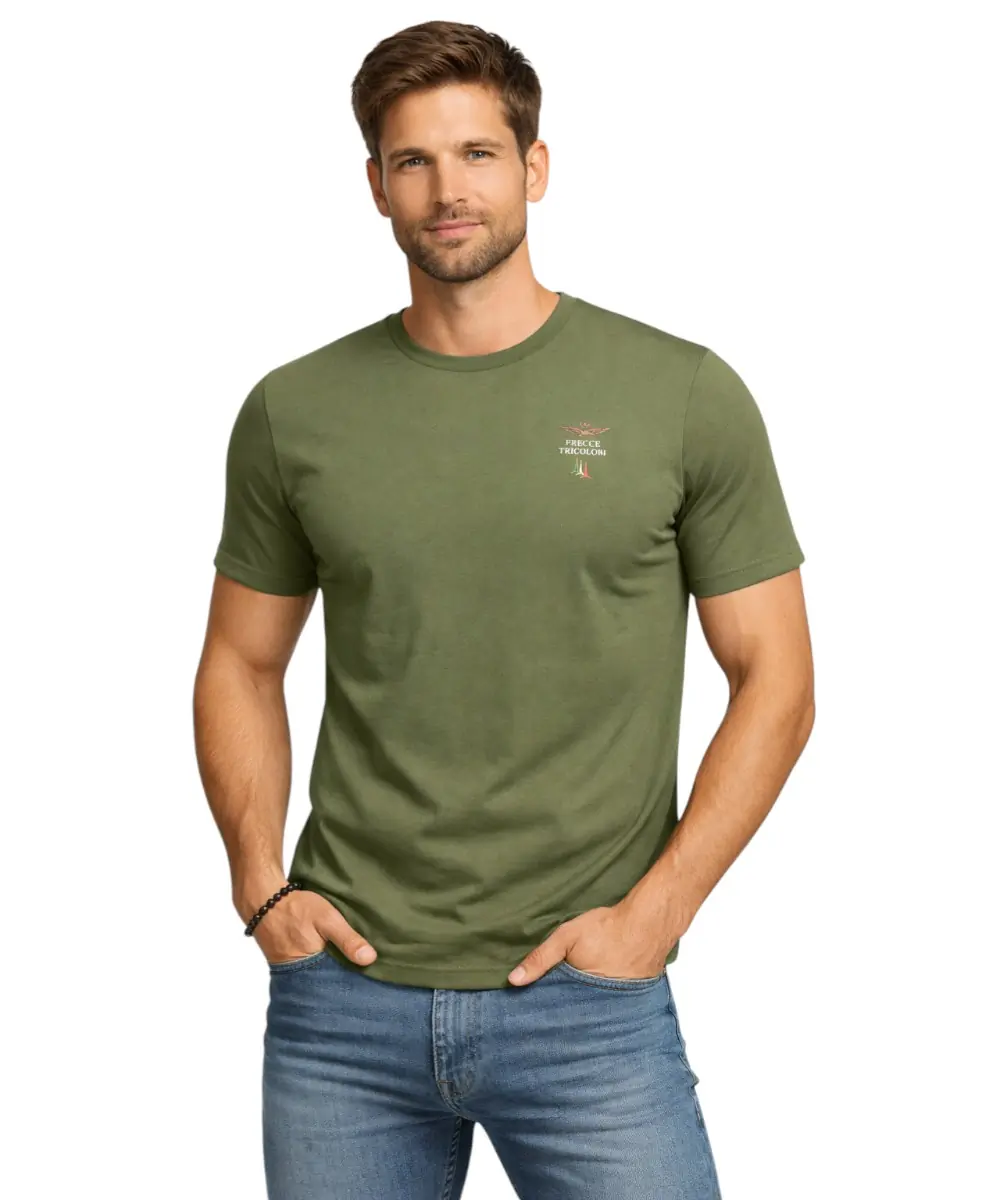 Aeronautica Militare - Ανδρική Κοντομάνικη Φανέλα SCOTI005J508-07001 Λαδί