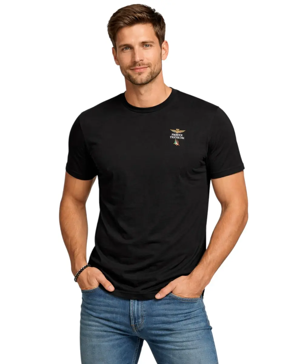 Aeronautica Militare - Ανδρική Κοντομάνικη Φανέλα SCOTI005J508-34300 Μαύρο