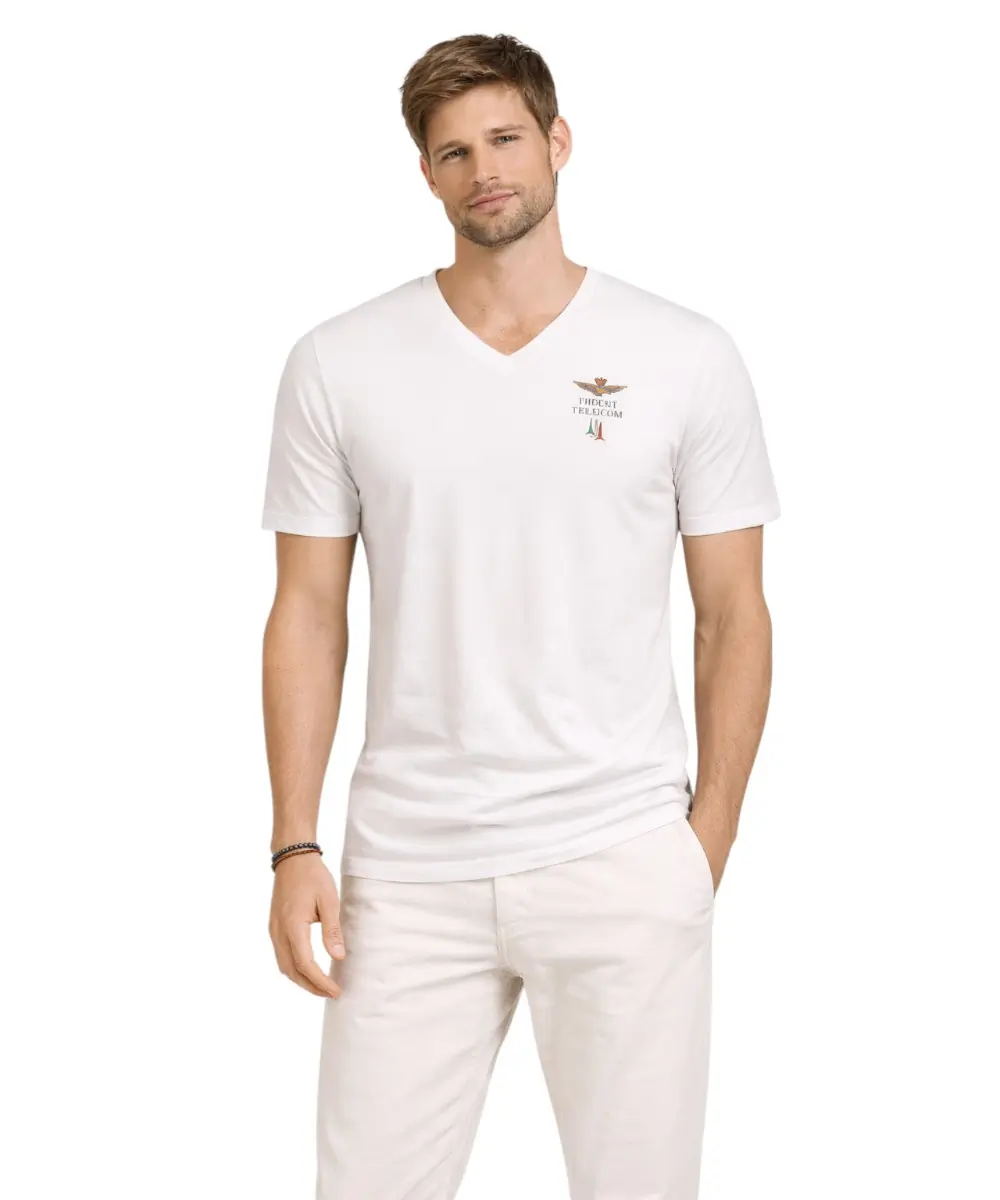 Aeronautica Militare - Ανδρική Κοντομάνικη Φανέλα SCOTI006J508-73009 Λευκό