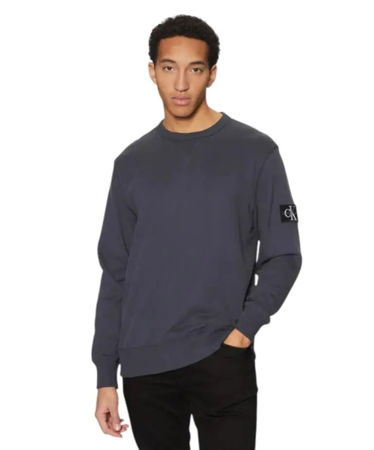 Calvin Klein - Badge Ανδρικό Φούτερ Regular Fit J30J323426-CGE Μπλε Σκούρο