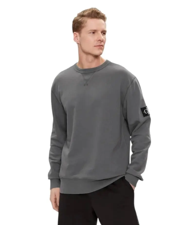Calvin Klein - Badge Ανδρικό Φούτερ Regular Fit J30J325145-PT2 Γκρι