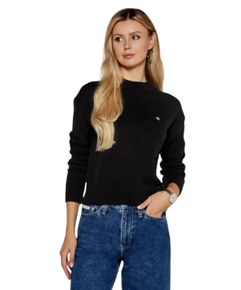 Calvin Klein Jeans - Γυναικείο Πουλόβερ Embro Badge Regular Fit J20J222987-BEH Μαύρο