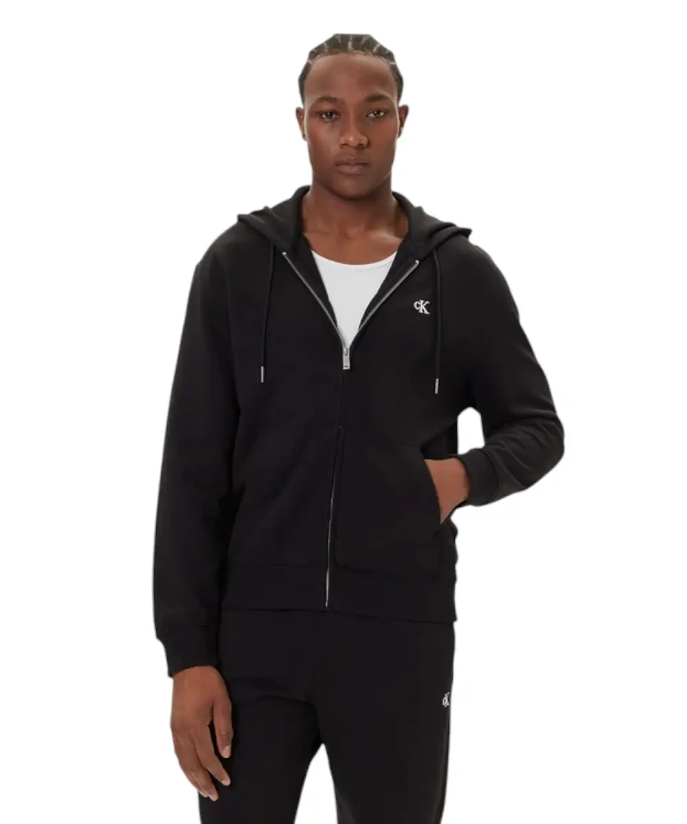 Calvin Klein - Ανδρική Ζακέτα Ls Eu 350Terry Monogram Fz Hoo Regular Fit LV04RD240G-UB1 Μαύρο