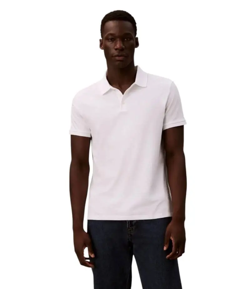 Calvin Klein - Ανδρικό T-Shirt Polo Classic Logo LV04RD255G-YAF Λευκό