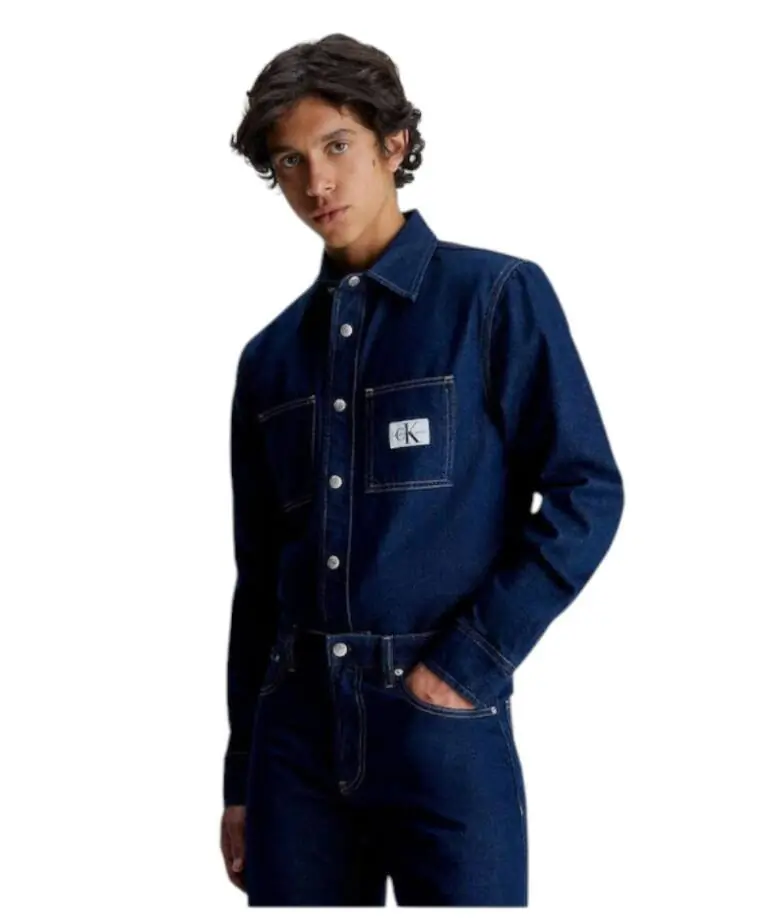Calvin Klein - Ανδρικό Πουκάμισο Jean Regular Fit J30J323908-IAP Μπλε Σκούρο