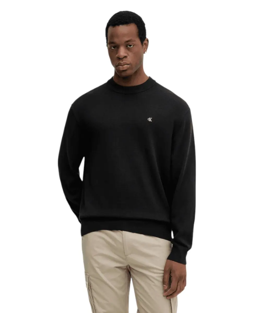 Calvin Klein - Ανδρικό Πουλόβερ Crewneck Monogram Relaxed Fit LV04RC309G-UB1 Μαύρο