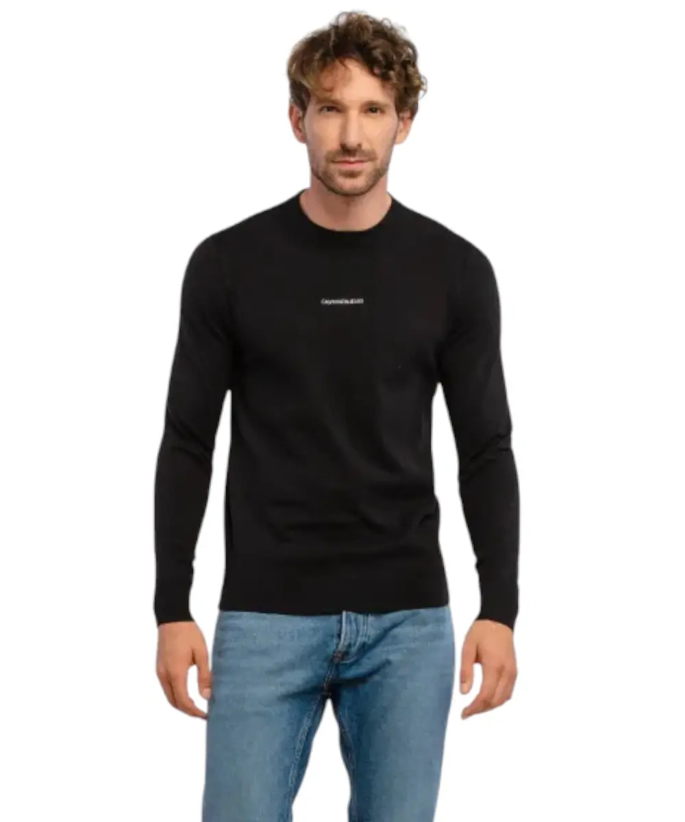 Calvin Klein - Ανδρικό Πουλόβερ Essential Crew Neck Regular Fit J30J318232-BEH Μαύρο