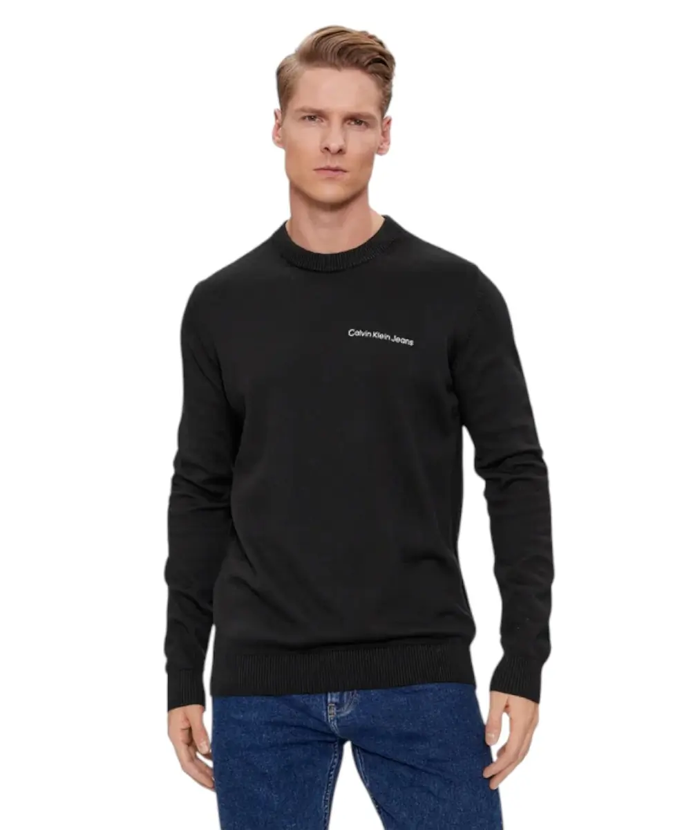 Calvin Klein - Ανδρικό Πουλόβερ Institutional Essential Regular Fit J30J324974-BEH Μαύρο