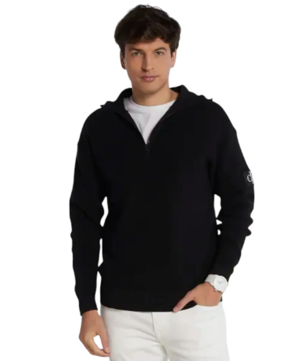 Calvin Klein - Ανδρικό Πουλόβερ Regular Fit J30J323985-BEH Μαύρο