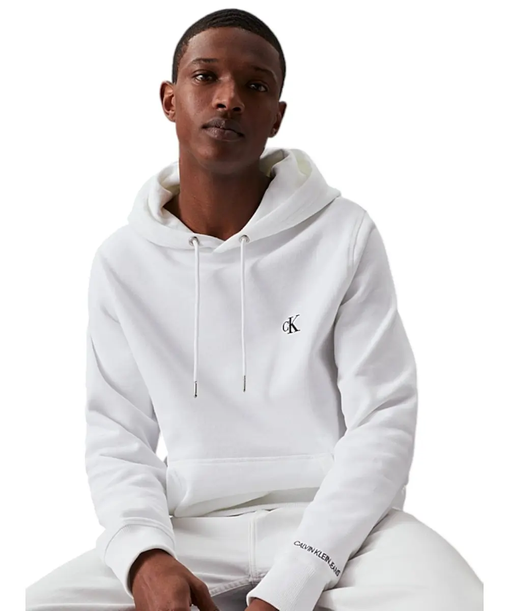 Calvin Klein - Ανδρικό Φούτερ Cotton Blend Fleece Essential Regular Fit J30J315713-YAF Λευκό