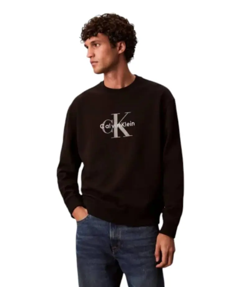 Calvin Klein - Ανδρικό Φούτερ Hoodie 350Terry Monologo Loose Fit LV04RD242G-UB1 Μαύρο