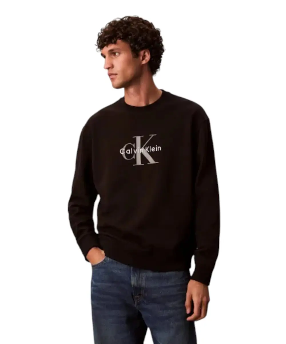 Calvin Klein - Ανδρικό Φούτερ Hoodie 350Terry Monologo Loose Fit LV04RD242G-UB1 Μαύρο