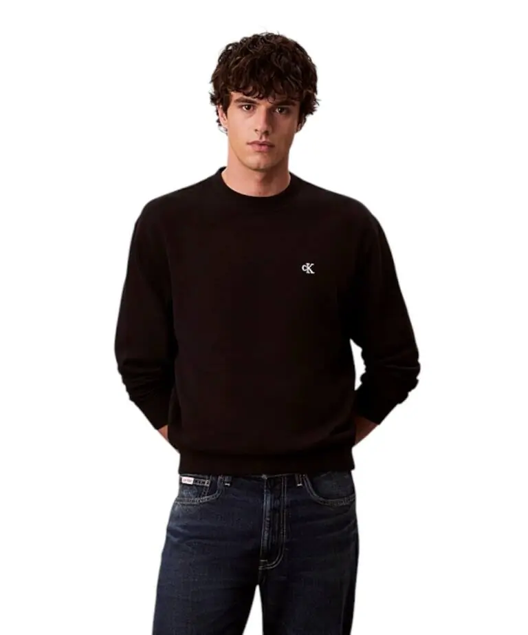 Calvin Klein - Ανδρικό Φούτερ 350Terry Monogram Regular Fit LV04RC296G-UB1 Μαύρο