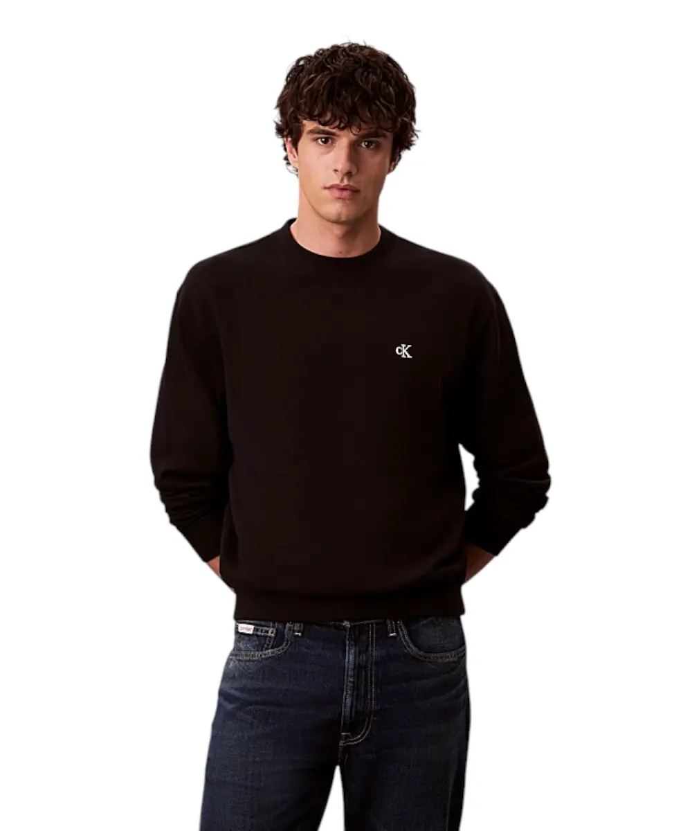 Calvin Klein - Ανδρικό Φούτερ 350Terry Monogram Regular Fit LV04RC296G-UB1 Μαύρο