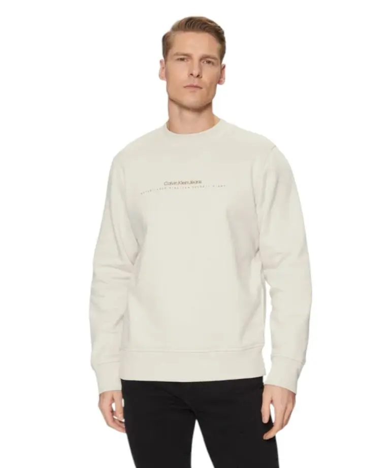 Calvin Klein - Ανδρικό Φούτερ Minimal Logo Regular Fit J30J327119-PDH Μπεζ