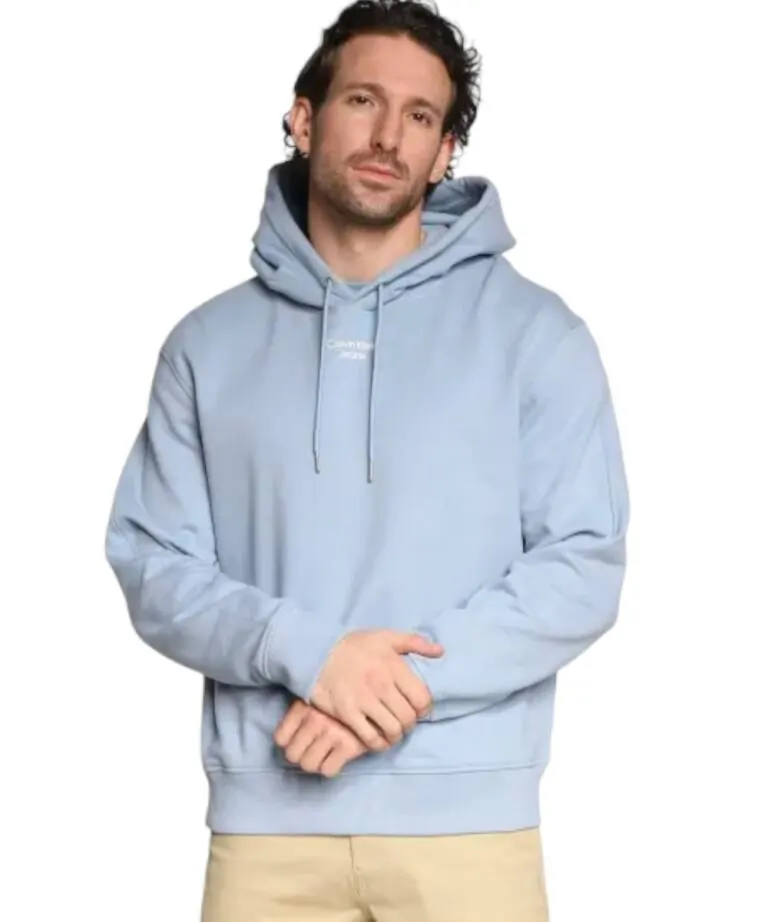 Calvin Klein - Ανδρικό Φούτερ με Κουκούλα J30J320604-DAR Γαλάζιο