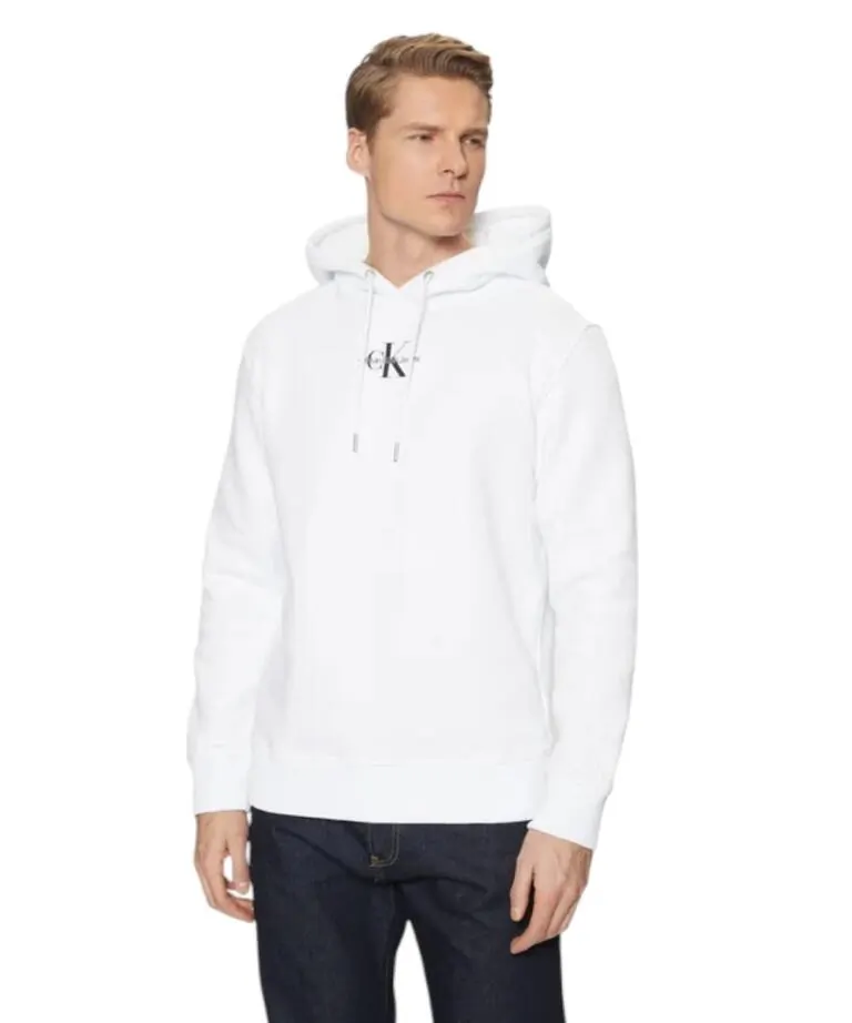 Calvin Klein - Ανδρικό Φούτερ με Κουκούλα Regular Fit J30J323749-YAF Λευκό