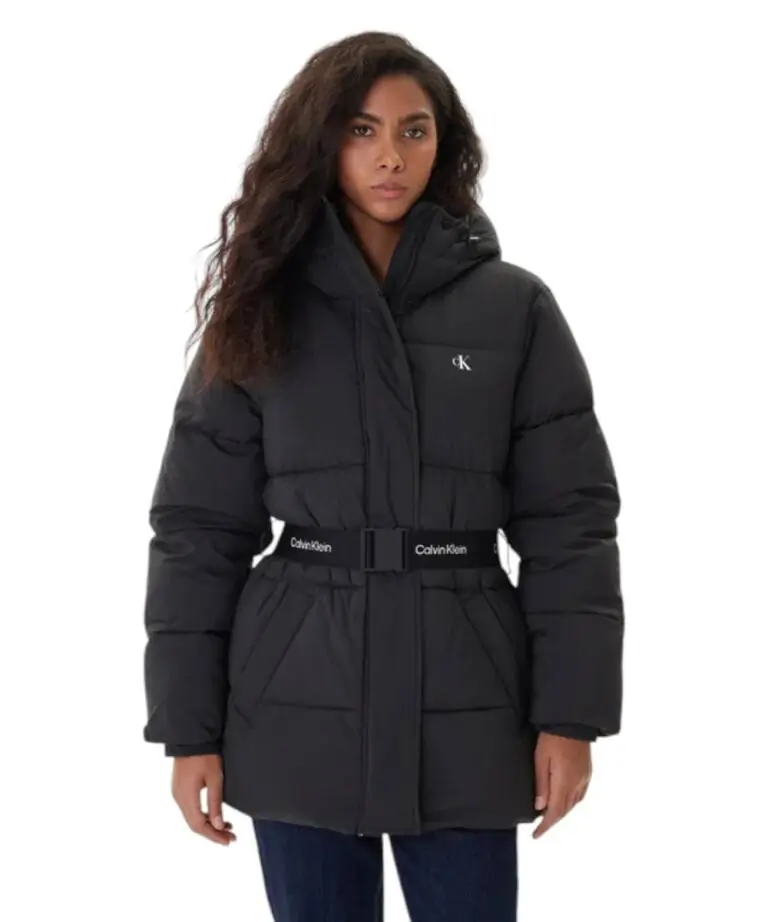 Calvin Klein -Γυναικείο Μπουφάν Belted Midweight Puffer Regular Fit LV047D507G-UB1 Μαύρο