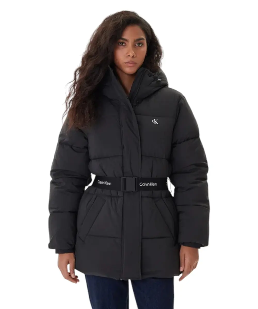 Calvin Klein -Γυναικείο Μπουφάν Belted Midweight Puffer Regular Fit LV047D507G-UB1 Μαύρο
