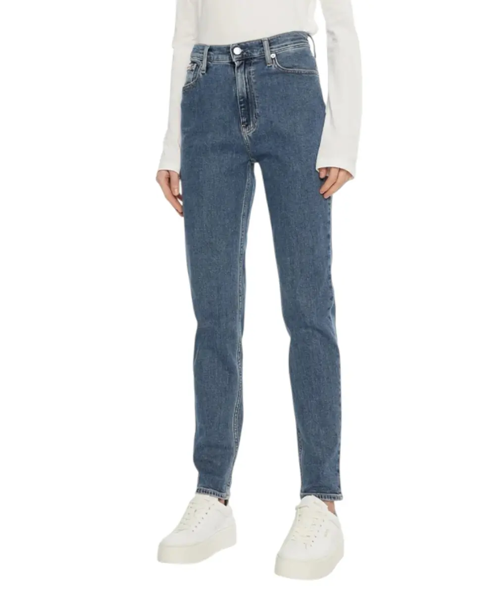 Calvin Klein - Γυναικείο Παντελόνι Jean Ck Mom Fit J20J224030-1A4 Μπλε