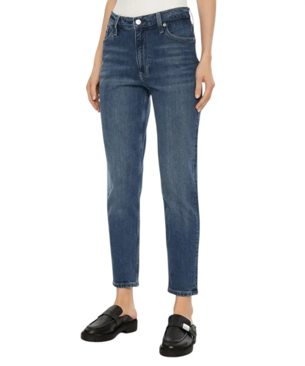 Calvin Klein - Γυναικείο Παντελόνι Jean Ck Mom Fit J20J224514-1BJ Μπλε Σκούρο