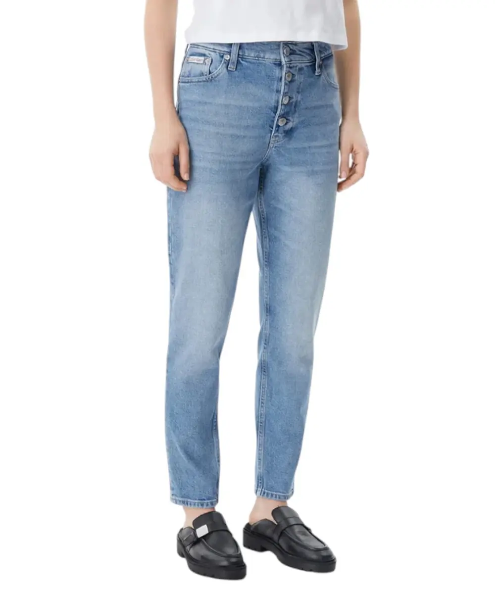 Calvin Klein - Γυναικείο Παντελόνι Jean Ck Mom Fit J20J225148-1AA Γαλάζιο