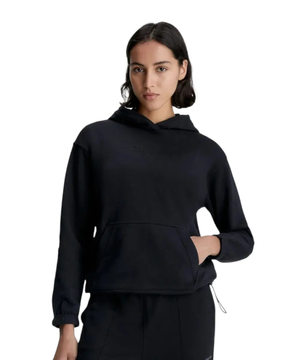 Calvin Klein - Γυναικείο Φούτερ Cotton Terry Logo Hoodie 00GWS3W300-BAE Μαύρο
