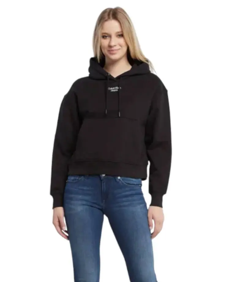 Calvin Klein - Γυναικείο Φούτερ Cropped Relaxed Fit J20J218048-BEH Μαύρο