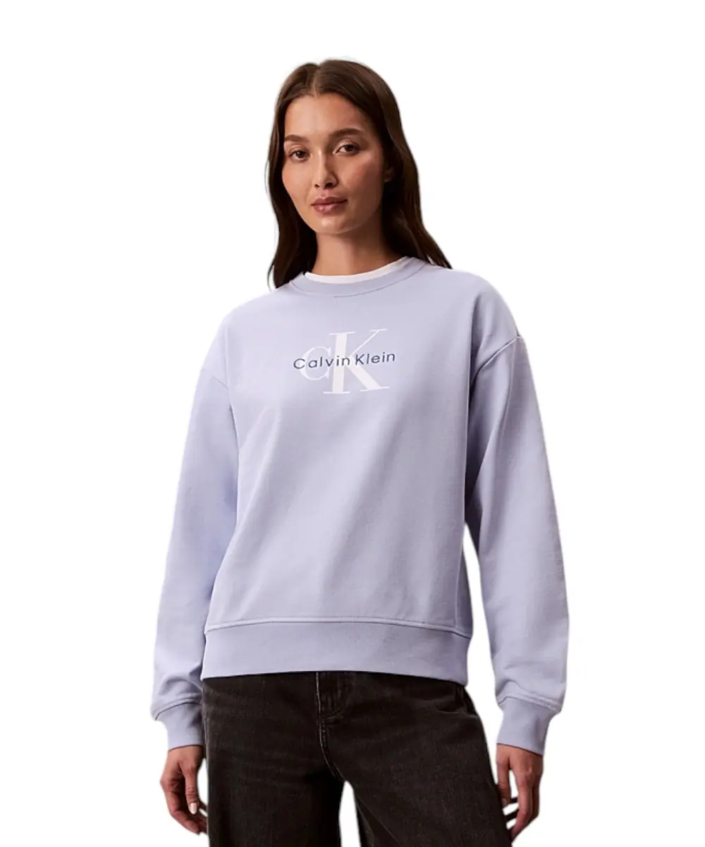 Calvin Klein - Γυναικείο Φούτερ Monologo Relaxed Fit LV047B234G-TKF Μωβ