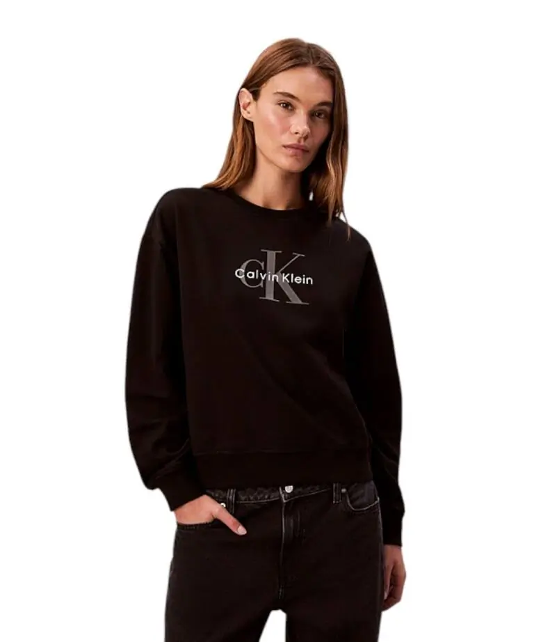 Calvin Klein - Γυναικείο Φούτερ Monologo Relaxed Fit LV047B234G-UB1 Μαύρο