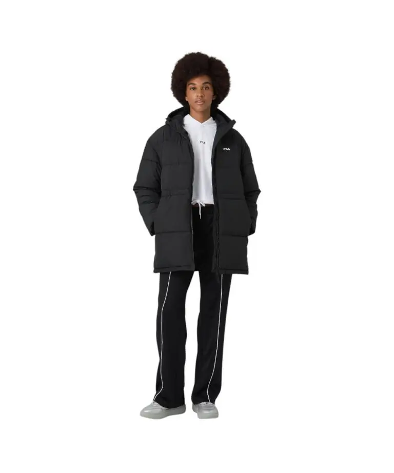 Fila - Γυναικείο Μπουφάν Alba Mid Hooded Puffer Relaxed Fit FAW1213-80010 Μαύρο