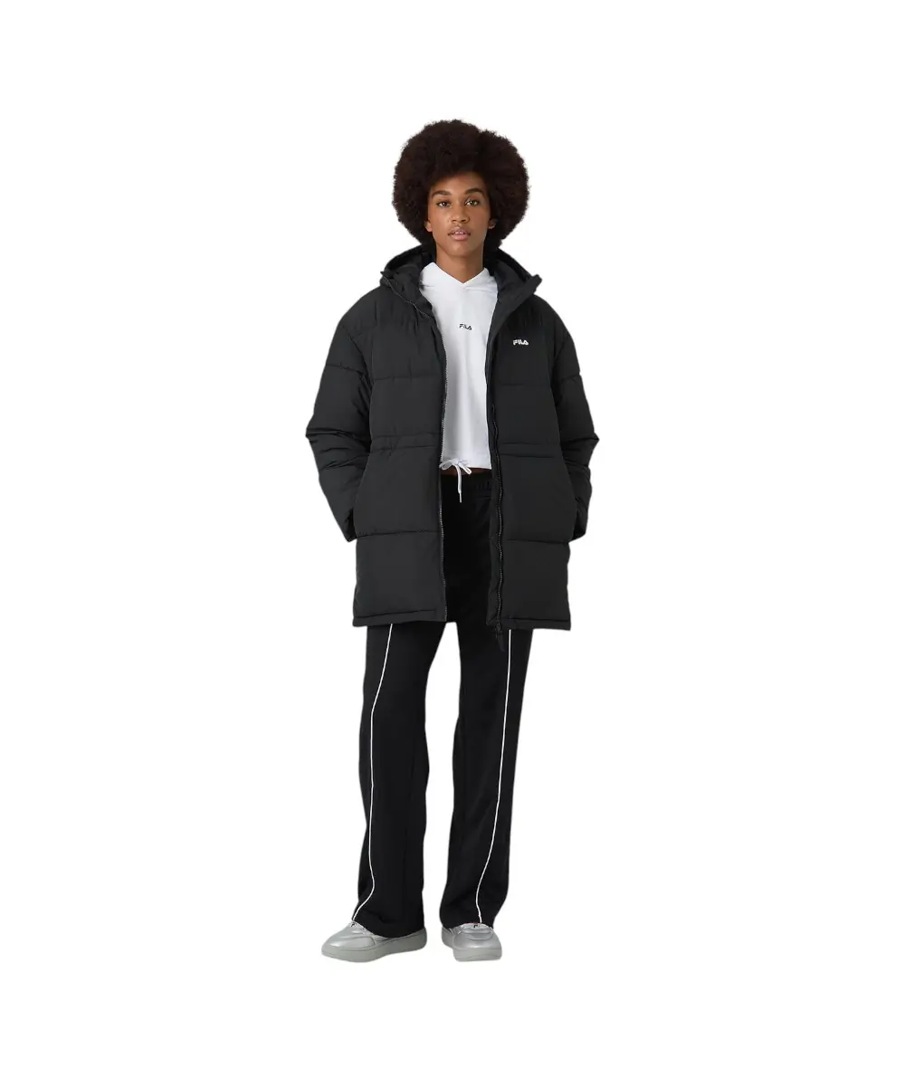 Fila - Γυναικείο Μπουφάν Alba Mid Hooded Puffer Relaxed Fit FAW1213-80010 Μαύρο
