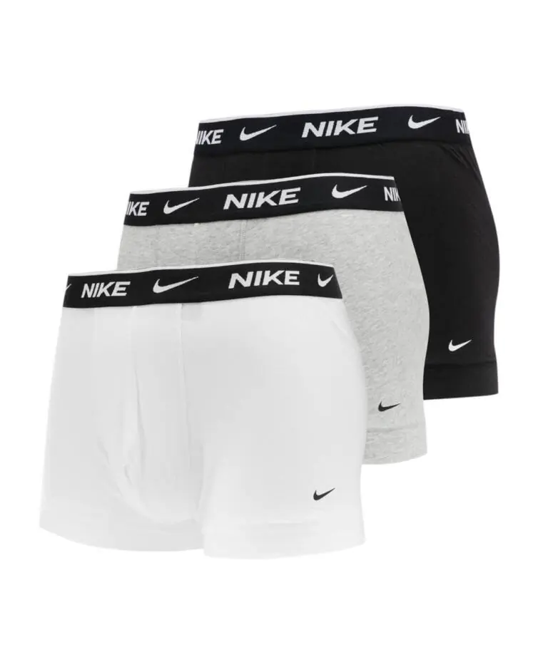 Nike - Ανδρικά Μποξεράκια Everyday Trunk Boxer 3-Pack 0000KE1008-MP1 Λευκό/Μαύρο/Γκρι