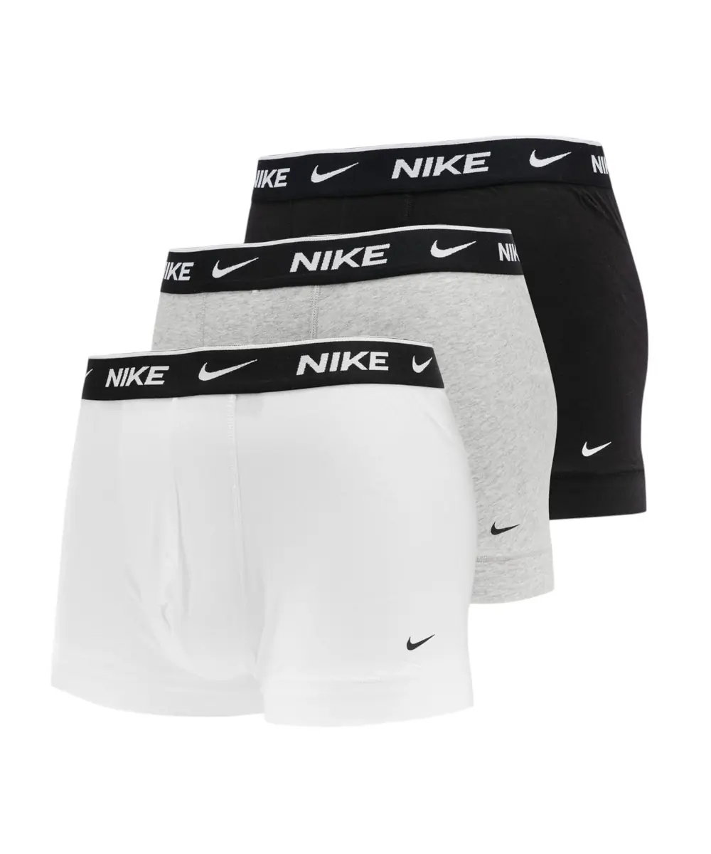 Nike - Ανδρικά Μποξεράκια Everyday Trunk Boxer 3-Pack 0000KE1008-MP1 Λευκό/Μαύρο/Γκρι