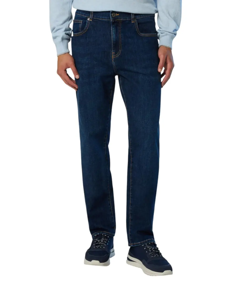 North Sails - Ανδρικό Παντελόνι Τζιν Stripe recycled Regular Fit 673169-000-C002 Μπλε