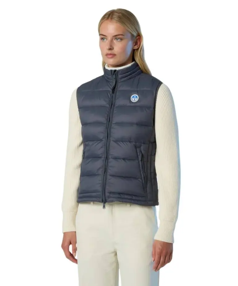 North Sails - Γυναικείο Αμάνικο Μπουφάν Galia Vest 000016-000-0888 Γκρι Σκούρο