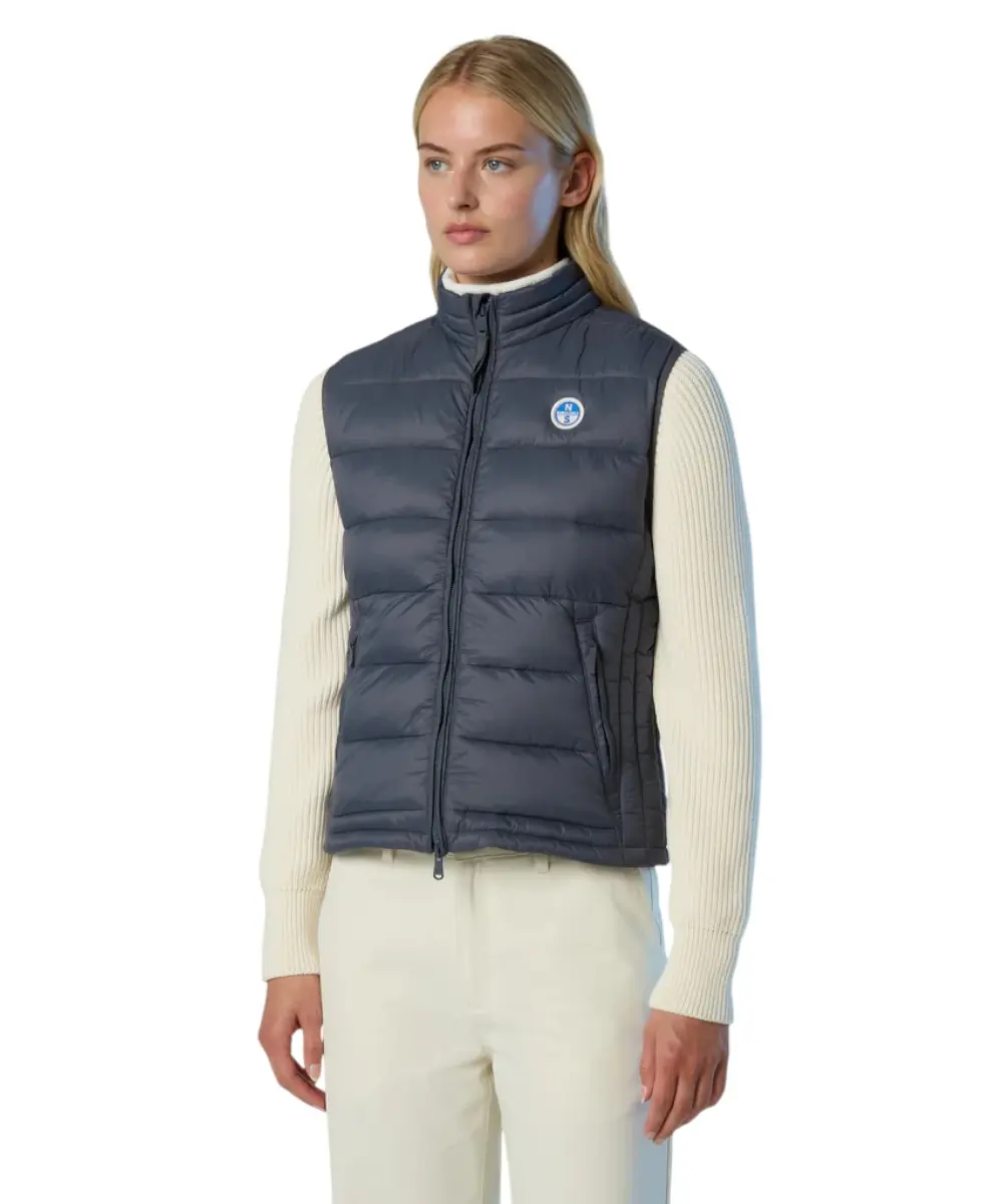 North Sails - Γυναικείο Αμάνικο Μπουφάν Galia Vest 000016-000-0888 Γκρι Σκούρο
