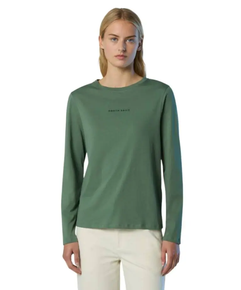 North Sails - Γυναικείο Μακρυμάνικο T-Shirt Raised logo 093566-000-0483 Πράσινο