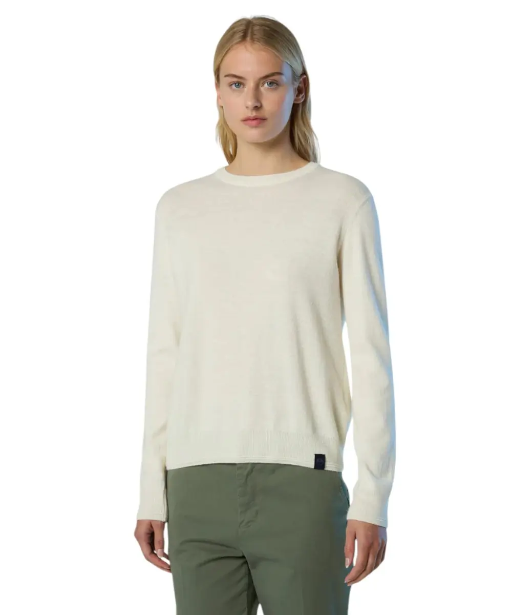North Sails - Γυναικείο Πουλόβερ Cashmere Blend Sweater 095510-000-0105 Λευκό