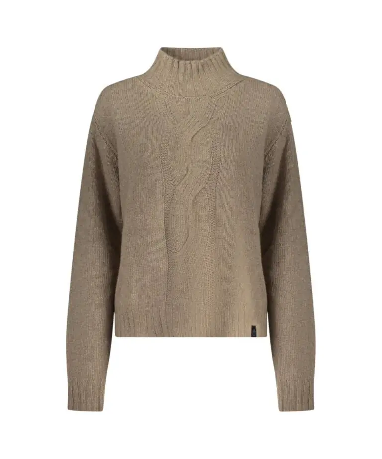 North Sails - Γυναικείο Πουλόβερ Mock-neck with maxi cable 095526-000-0335 Καφέ