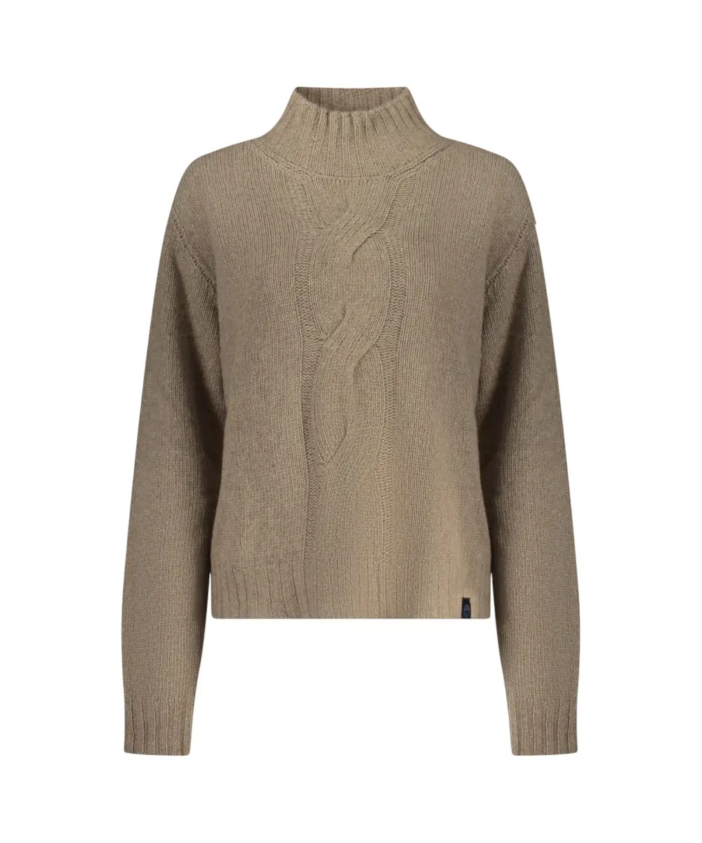 North Sails - Γυναικείο Πουλόβερ Mock-neck with maxi cable 095526-000-0335 Καφέ