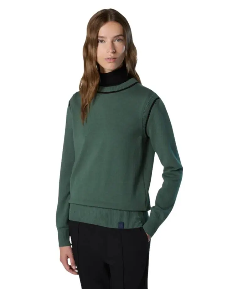 North Sails - Γυναικείο Πουλόβερ Viscose crew-neck 095516-000-0483 Πράσινο